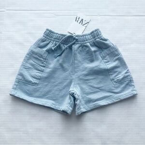 Zara Girl Sweatshirt Shorts with Pockets in Dusty Blue NWT size 7Y